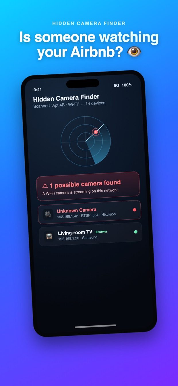NetRadar app — hidden camera finder